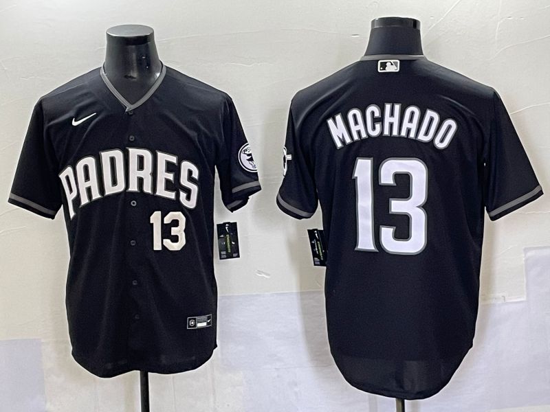Men 2025 San Diego Padres #13 Machado Black Game Nike MLB Jersey style 7035->san diego padres->MLB Jersey
